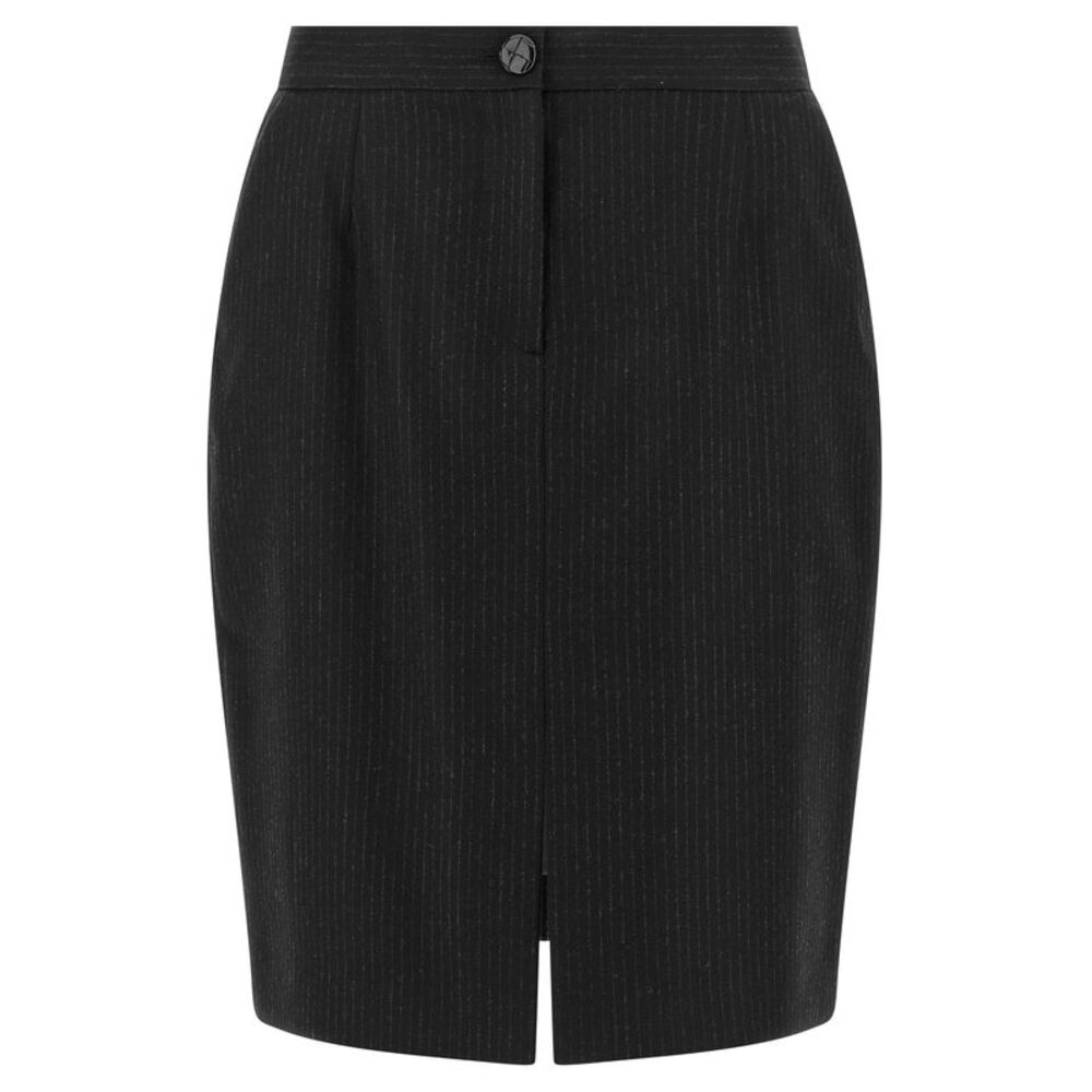 Blazé Milano Black Virgin Wool Midi Women's Skirt